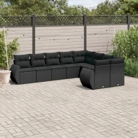 Set de sofás de jardín 8 piezas y cojines ratán sintético negro by , Modular outdoor sofas - Ref: Foro24-3221834, Price: 610,...