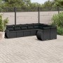 8-teiliges Gartensofa-Set und Kissen aus schwarzem Kunststoff-Rattan. von , Modulare Sofas für den Außenbereich - Ref: Foro24...