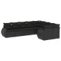 Set de sofás de jardín 8 piezas y cojines ratán sintético negro by , Modular outdoor sofas - Ref: Foro24-3221834, Price: 610,...
