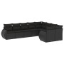 Set de sofás de jardín 8 piezas y cojines ratán sintético negro by , Modular outdoor sofas - Ref: Foro24-3221834, Price: 588,...