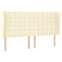 Cabecero con orejas cuero sintético crema 163x23x118/128cm