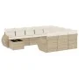 Gartensofa-Set 11-teilig mit beigen Polstern aus synthetischem Rattan von , Modulare Sofas für den Außenbereich - Ref: Foro24...