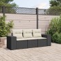 Set de sofás de jardín con cojines 3 pzas ratán sintético negro by , Modular outdoor sofas - Ref: Foro24-3222255, Price: 199,...