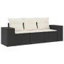 Set de sofás de jardín con cojines 3 pzas ratán sintético negro by , Modular outdoor sofas - Ref: Foro24-3222255, Price: 218,...