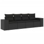 Gartensitzgruppe 4-teilig mit schwarzen Polstern aus synthetischem Rattan von , Modulare Sofas für den Außenbereich - Ref: Fo...