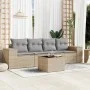 Juego de sofás jardín con cojines 5 pzas ratán sintético beige by , Modular outdoor sofas - Ref: Foro24-3222288, Price: 323,8...