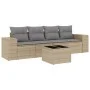 Juego de sofás jardín con cojines 5 pzas ratán sintético beige by , Modular outdoor sofas - Ref: Foro24-3222288, Price: 323,8...
