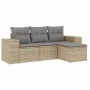 Juego de sofás jardín con cojines 4 pzas ratán sintético beige by , Modular outdoor sofas - Ref: Foro24-3222468, Price: 266,8...
