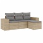 Juego de sofás jardín con cojines 4 pzas ratán sintético beige by , Modular outdoor sofas - Ref: Foro24-3222468, Price: 254,8...