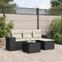 Gartenmöbel-Set, 5-teilig, mit schwarzen Polstern aus synthetischem Rattan. von , Modulare Sofas für den Außenbereich - Ref: ...