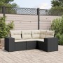 Gartensitzgruppe 4-teilig mit schwarzen Polstern aus synthetischem Rattan von , Modulare Sofas für den Außenbereich - Ref: Fo...