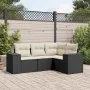 Gartensitzgruppe 4-teilig mit schwarzen Polstern aus synthetischem Rattan von , Modulare Sofas für den Außenbereich - Ref: Fo...