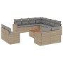12-teiliges Gartensofa-Set und Kissen aus braunem Kunststoff-Rattan. von , Modulare Sofas für den Außenbereich - Ref: Foro24-...