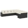 Gartensofa-Set, 10-teilig, mit schwarzen Kissen und synthetischem Rattan. von , Modulare Sofas für den Außenbereich - Ref: Fo...