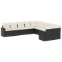 Set de sofás de jardín 10 pzas cojines ratán sintético negro by , Modular outdoor sofas - Ref: Foro24-3251843, Price: 594,42 ...