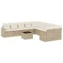 Gartensofa-Set 11-teilig mit beigen Polstern aus synthetischem Rattan von , Modulare Sofas für den Außenbereich - Ref: Foro24...