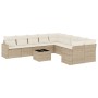 Set de sofás de jardín 11pzas con cojines ratán sintético beige by , Modular outdoor sofas - Ref: Foro24-3251855, Price: 718,...