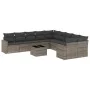 Set de sofás de jardín 11 pzas y cojines ratán sintético gris by , Modular outdoor sofas - Ref: Foro24-3251857, Price: 666,09...