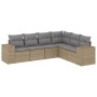 Juego de sofás jardín con cojines 6 pzas ratán sintético beige by , Garden sets - Ref: Foro24-3222608, Price: 403,34 €, Disco...