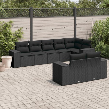 Set de sofás de jardín 8 piezas y cojines ratán sintético negro by , Garden sets - Ref: Foro24-3222814, Price: 629,71 €, Disc...