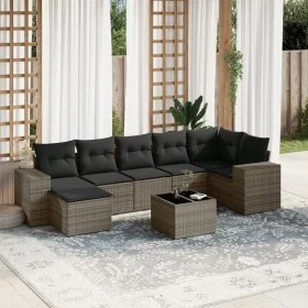 Gartensofagarnitur 8-teilig mit grauen Polstern aus synthetischem Rattan von , Gartensets - Ref: Foro24-3222889, Preis: 486,2...