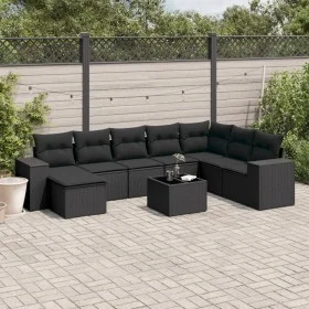 Set de sofás de jardín 8 piezas y cojines ratán sintético negro by , Garden sets - Ref: Foro24-3222964, Price: 606,22 €, Disc...