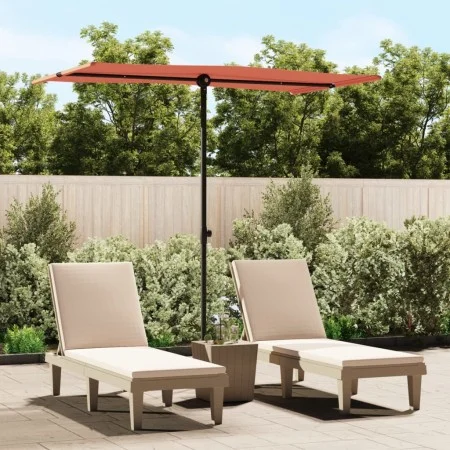 Garden umbrella with terracotta aluminum pole 180x110 cm by vidaXL, Umbrellas - Ref: Foro24-47333, Price: 46,28 €, Discount: %