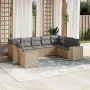 Gartensofa-Set, 9-teilig, mit Kissen, aus synthetischem Rattan in Beige. von , Gartensets - Ref: Foro24-3222998, Preis: 568,4...