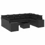 Set de sofás de jardín 10 pzas cojines ratán sintético negro by , Garden sets - Ref: Foro24-3223004, Price: 677,50 €, Discoun...