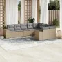 Set de sofás de jardín 9 pzas con cojines ratán sintético beige by , Garden sets - Ref: Foro24-3223038, Price: 568,46 €, Disc...