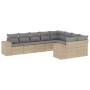 Set de sofás de jardín 9 pzas con cojines ratán sintético beige by , Garden sets - Ref: Foro24-3223038, Price: 551,03 €, Disc...
