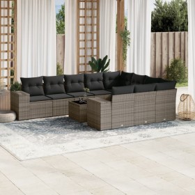 Gartensofagarnitur 11-teilig mit grauen Kissen aus synthetischem Rattan. von , Gartensets - Ref: Foro24-3223099, Preis: 657,0...