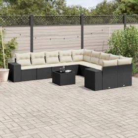 Set de sofás de jardín 11 pzas y cojines ratán sintético negro by , Garden sets - Ref: Foro24-3223115, Price: 673,52 €, Disco...