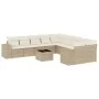 Gartensofa-Set 11-teilig mit beigen Polstern aus synthetischem Rattan von , Gartensets - Ref: Foro24-3223117, Preis: 729,81 €...