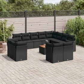 Set de sofás de jardín y cojines 13 pzas ratán sintético negro by , Garden sets - Ref: Foro24-3223948, Price: 883,61 €, Disco...