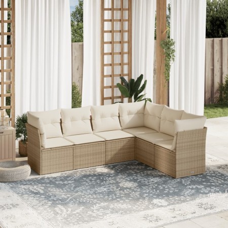 Juego de sofás jardín con cojines 6 pzas ratán sintético beige by , Garden sets - Ref: Foro24-3249517, Price: 407,20 €, Disco...