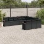 Set de sofás de jardín 11 pzas y cojines ratán sintético negro by , Garden sets - Ref: Foro24-3258828, Price: 692,47 €, Disco...