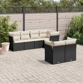 Set de comedor de jardín 7 pzas y cojines ratán sintético negro by , Garden sets - Ref: Foro24-3249735, Price: 464,74 €, Disc...
