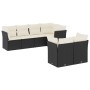 Set de comedor de jardín 7 pzas y cojines ratán sintético negro by , Garden sets - Ref: Foro24-3249735, Price: 470,41 €, Disc...