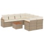 Gartensofa-Set, 9-teilig, mit Kissen, aus synthetischem Rattan in Beige. von , Gartensets - Ref: Foro24-3258229, Preis: 622,5...
