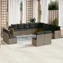 Set sofás de jardín con cojines 13 piezas ratán sintético gris de , Conjuntos de jardín - Ref: Foro24-3258889, Precio: 788,62...