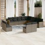Set sofás de jardín con cojines 13 piezas ratán sintético gris by , Garden sets - Ref: Foro24-3258889, Price: 799,85 €, Disco...