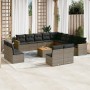 Set de sofás de jardín 14 pzas con cojines ratán sintético gris by , Garden sets - Ref: Foro24-3258896, Price: 834,31 €, Disc...