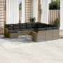 Gartensofagarnitur 12-teilig mit grauen Polstern aus synthetischem Rattan. von , Gartensets - Ref: Foro24-3258987, Preis: 746...