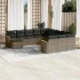 Set de sofás de jardín 12 pzas con cojines ratán sintético gris by , Garden sets - Ref: Foro24-3258987, Price: 748,60 €, Disc...