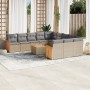 Set sofás de jardín con cojines 13 pzas ratán sintético beige by , Garden sets - Ref: Foro24-3258993, Price: 841,87 €, Discou...