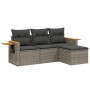 Gartensofagarnitur 4-teilig mit grauen Polstern aus synthetischem Rattan von , Gartensets - Ref: Foro24-3259148, Preis: 272,9...