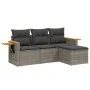 Set de sofás de jardín 4 pzas y cojines ratán sintético gris by , Garden sets - Ref: Foro24-3259148, Price: 264,08 €, Discoun...