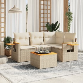 Gartensofa-Set mit 5-teiligen Kissen aus synthetischem Rattan in Beige. von , Gartensets - Ref: Foro24-3259181, Preis: 391,27...
