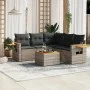 6-piece garden furniture set with gray synthetic rattan cushions by , Garden sets - Ref: Foro24-3259211, Price: 385,71 €, Dis...